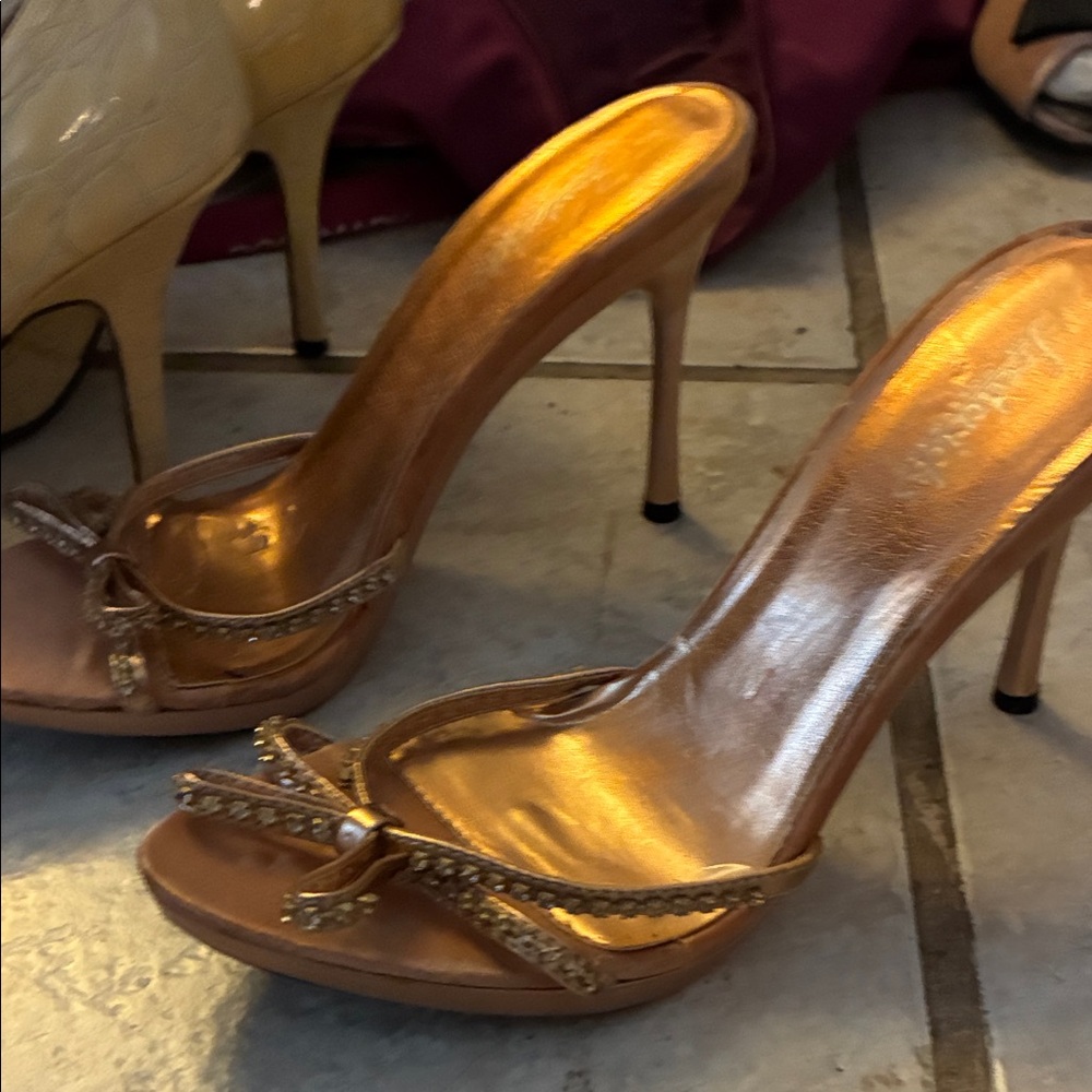 Elegant Gold Women's Heels